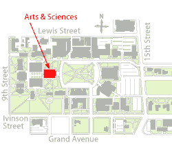 Arts & Sciences Building location map.